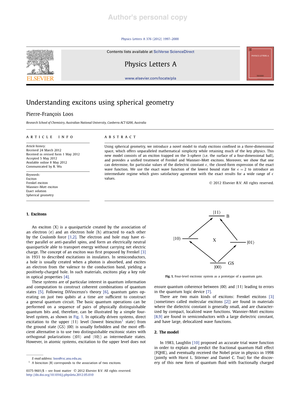 Understanding Excitons Using Spherical Geometry