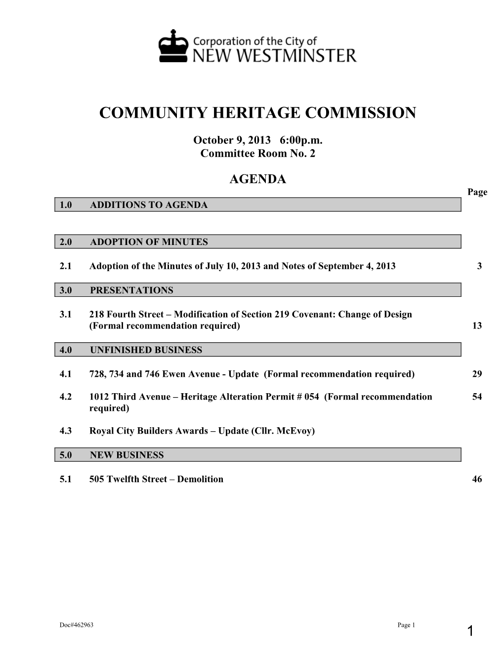 Community Heritage Commission