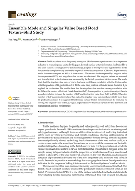 Ensemble Mode and Singular Value Based Road Texture-Skid Study