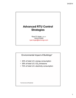 Advanced RTU Control Strategies