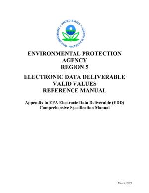 Appendix to EPA Electronic Data Deliverable (EDD) Comprehensive Specification Manual