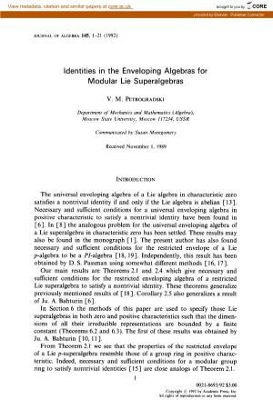 Identities in the Enveloping Algebras for Modular Lie Superalgebras