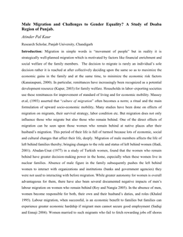 A Study of Doaba Region of Punjab. Atinder Pal Kaur