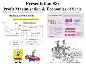 Profit Maximization & Economies of Scale