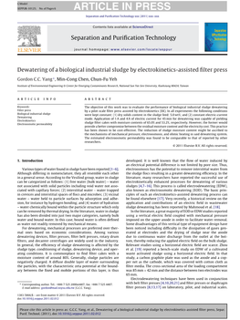 Dewatering of a Biological Industrial Sludge by Electrokinetics-Assisted Filter Press