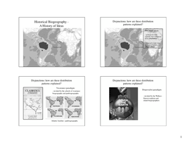 Historical Biogeography - Disjunctions: How Are These Distribution a History of Ideas Patterns Explained? Two Main Ideas