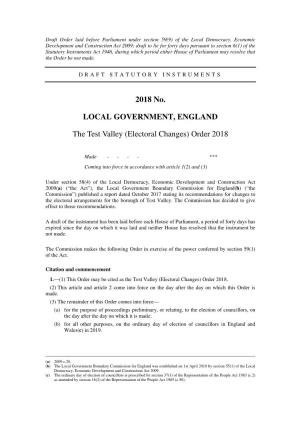 The Test Valley (Electoral Changes) Order 2018