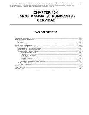 Volume 2, Chapter 18-1: Large Mammals: Ruminants-Cervidae