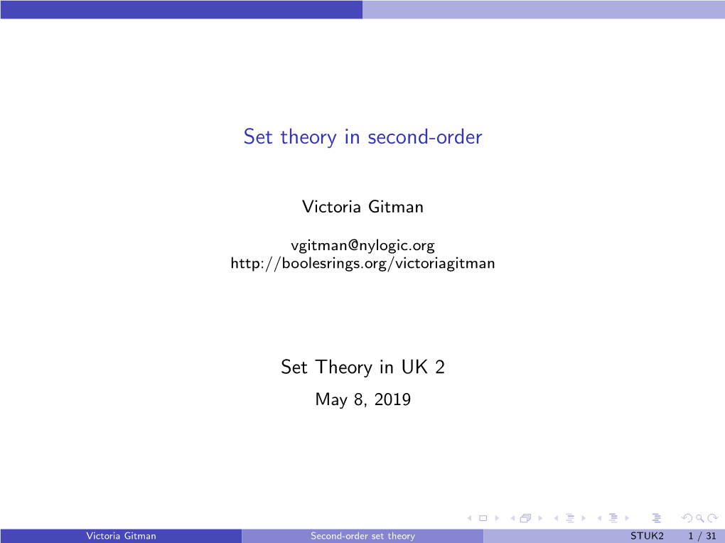 Set Theory in Second-Order