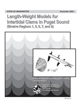 Length-Weight Models for Intertidal Clams in Puget Sound (Bivalve Regions 1, 5, 6, 7, and 8)