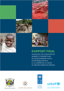 Rapport Final Diagnostic De L’Exploitation Minière Et Perspectives De Développement Socio- Économique En RCA À La Lumière De La Vision Du Régime Minier En Afrique