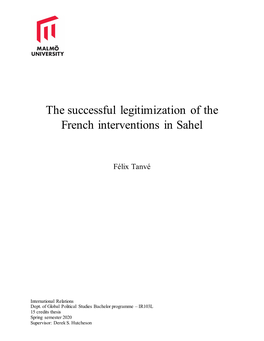 The Successful Legitimization of the French Interventions in Sahel