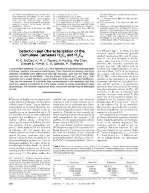 Detection and Characterization of the Cumulene Carbenes H C And