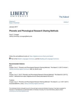 Phonetic and Phonological Research Sharing Methods