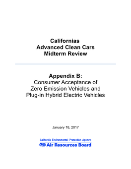 Appendix B: Consumer Acceptance of Zero Emission Vehicles and Plug-In Hybrid Electric Vehicles