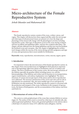 Micro-Architecture of the Female Reproductive System Arbab Sikandar and Muhammad Ali