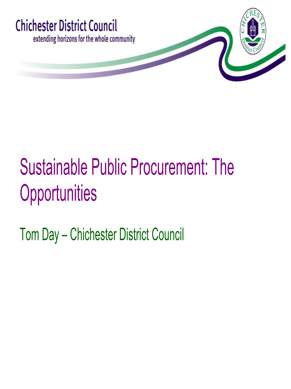 Sustainable Public Procurement: the Opportunities