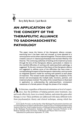 Ja a an APPLICATION of the CONCEPT of the THERAPEUTIC