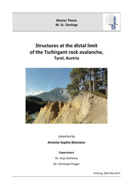 Structures at the Distal Limit of the Tschirgant Rock Avalanche, Tyrol, Austria
