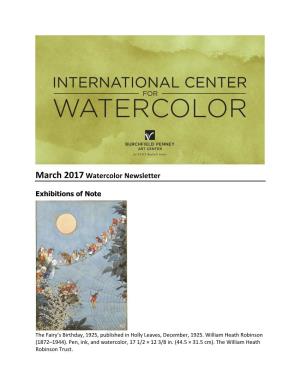 March 2017Watercolor Newsletter
