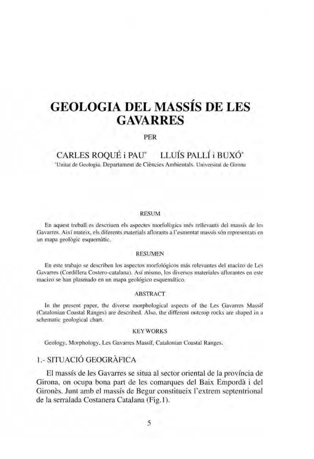 Geología Del Massis De Les Gavarres Per
