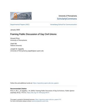 Framing Public Discussion of Gay Civil Unions