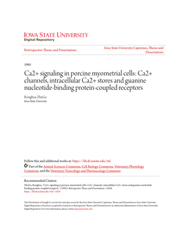 Ca2+ Signaling in Porcine Myometrial Cells: Ca2+ Channels, Intracellular Ca2+ Stores and Guanine Nucleotide-Binding Protein-Coup