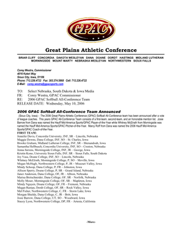 2006 GPAC All-Conference Team