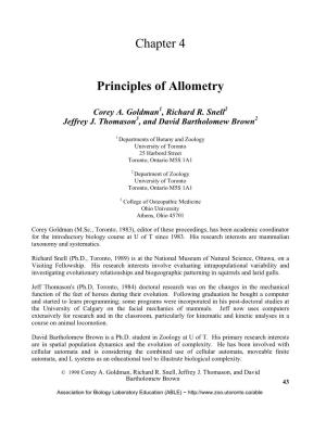 Chapter 4 Principles of Allometry