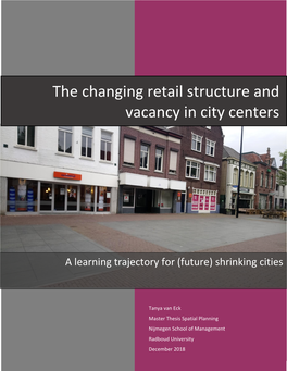 The Changing Retail Structure and Vacancy in City Centers