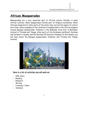 African Masquerades