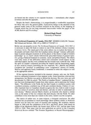 ACML Bulletin and Proceedings. Richard Hugh Pinnell University of Waterloo