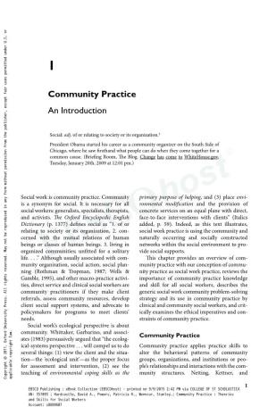 Community Practice an Introduction