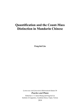 Quantification and the Count-Mass Distinction in Mandarin Chinese