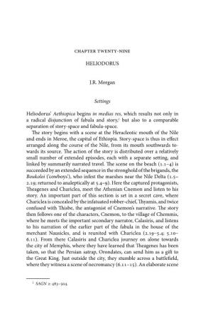 HELIODORUS J.R. Morgan Settings Heliodorus' Aethiopica Begins In