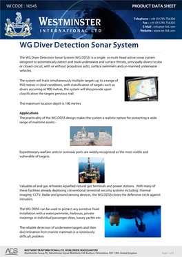 WG Diver Detection Sonar System