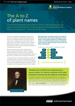 The a to Z of Plant Names Working for Our Future – Today