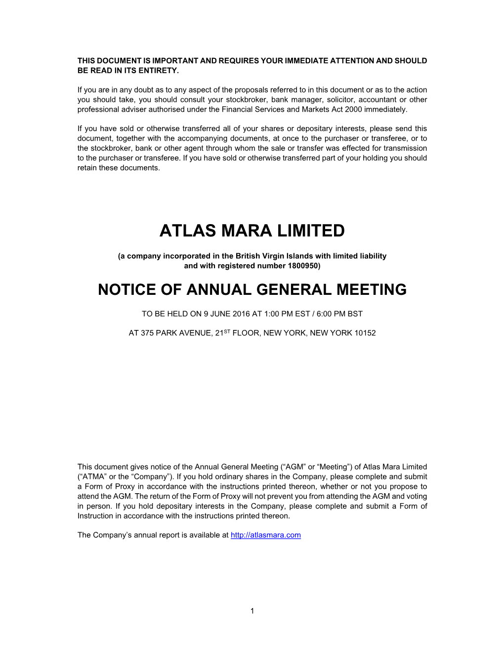 Atlas Mara Limited