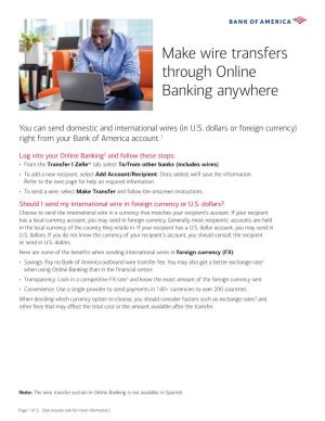 Fast and Convenient Wire Transfers Through Online Banking