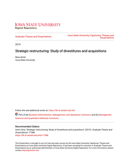 Strategic Restructuring: Study of Divestitures and Acquisitions