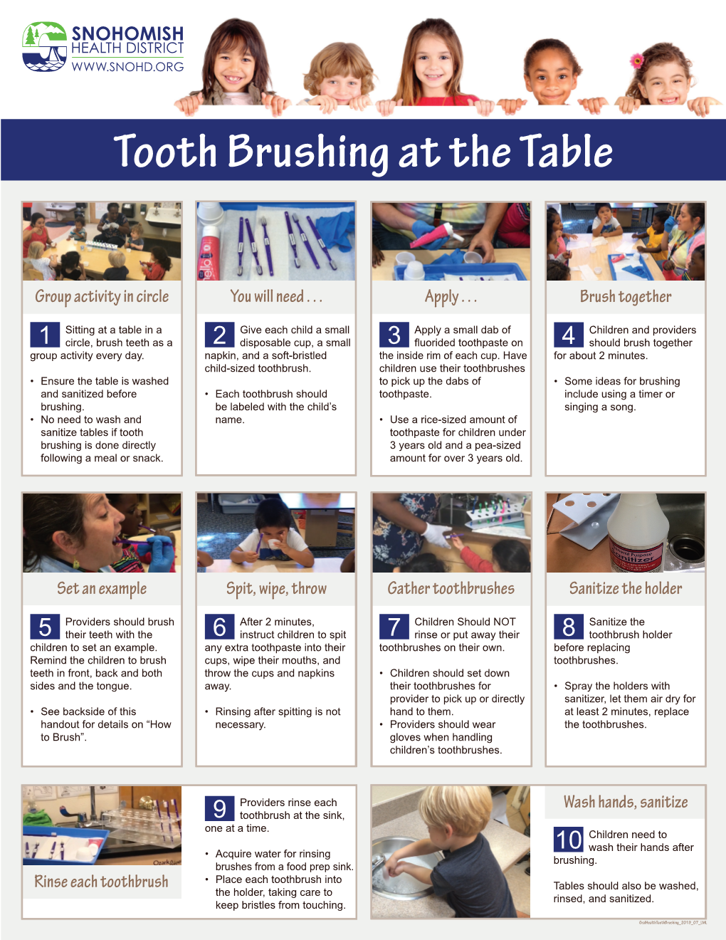 Tooth Brushing at the Table