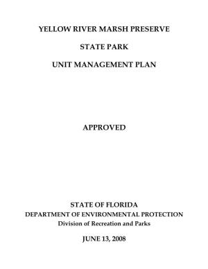Yellow River Marsh Preserve State Park Unit Management Plan Approved