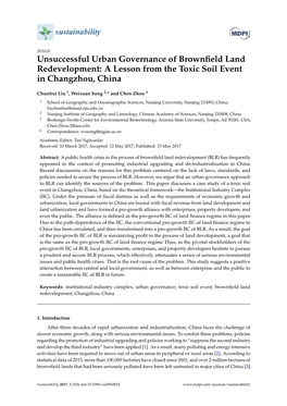 Unsuccessful Urban Governance of Brownfield Land Redevelopment