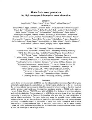 Monte Carlo Event Generators for High Energy Particle Physics Event Simulation