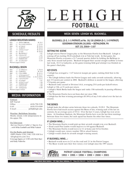 Bucknell Game Notes