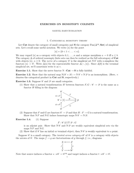 Exercises on Homotopy Colimits