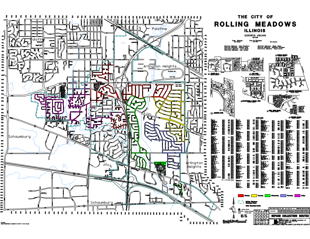 REFUSE COLLECTION ROUTES South = Odd 6600 2100 33 34 35 36 31 Prepared by City Engineer