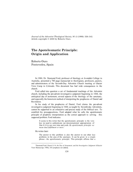 The Apotelesmatic Principle: Origin and Application