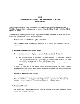 Truist Patriot Act Certification (PDF)
