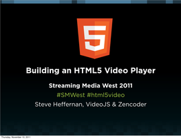 Building an HTML5 Video Player